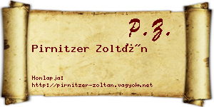 Pirnitzer Zoltán névjegykártya